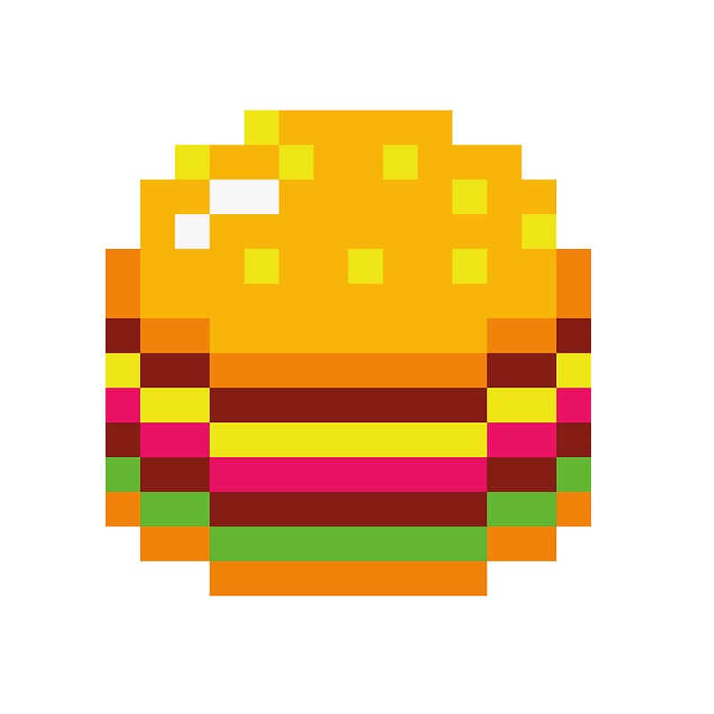 "Pixel burger" Stickers by ToffeeMilkshake Redbubble