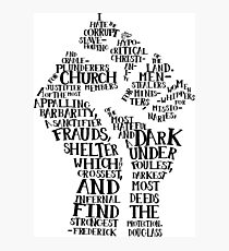 Raised Fist quote-cloud by Tai's Tees Photographic Print
