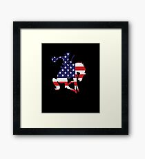 Patriotic Rodeo Bronco American Flag Framed Print