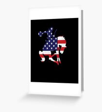 Patriotic Rodeo Bronco American Flag Greeting Card