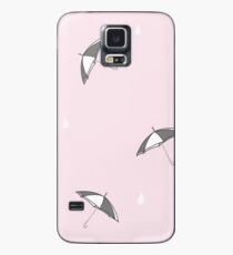 Regentropfen fallen rosa Hülle & Klebefolie für Samsung Galaxy