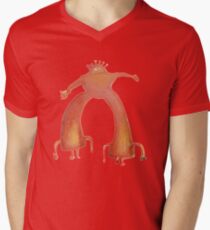 Die flammenden Lippen - Pink Robot T-Shirt mit V-Ausschnitt