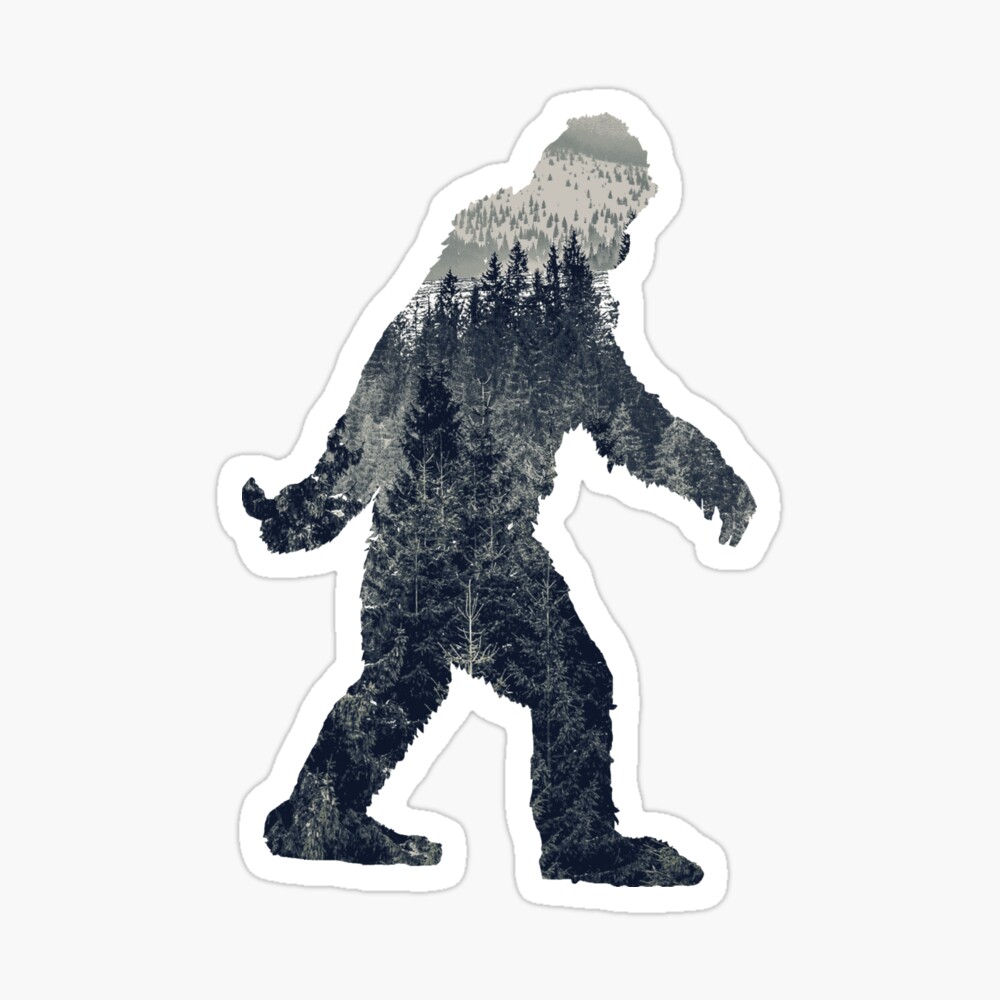 A Sasquatch Silhouette in The North Sticker