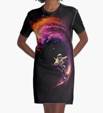 Space Surfing Graphic T-Shirt Dress