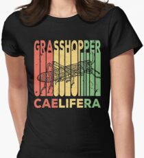 Grasshopper Caelifera Vintage Retro Women's Fitted T-Shirt