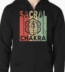 Yoga Sacral Chakra Vintage Retro Zipped Hoodie