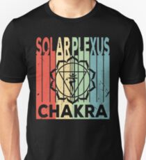 Yoga Solar Plexus Chakra Vintage Retro Slim Fit T-Shirt