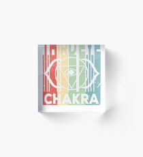 Yoga Third Eye Chakra Vintage Retro Acrylic Block