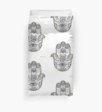 Hamsa hand Drawing, Hand Of Fatima Illustration, Ethnic art Duvet Cover