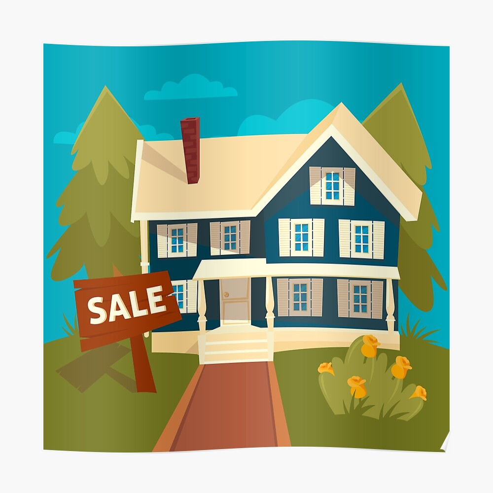 "Real Estate Banner. House for Sale" Poster by ivector Redbubble