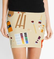 Tools and Materials for Creativity and Painting Seamless Pattern Mini Skirt