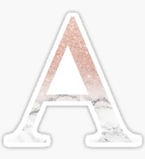 Rose Gold Glitter and Marble Alpha A Sticker