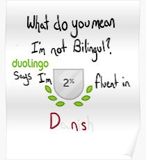 Póster Duoling dice que soy (2%) fluido en danés
