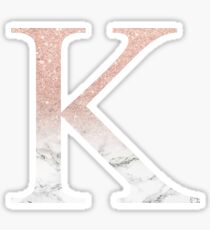 Rose Gold Glitter and Marble Kappa K Sticker