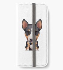 Tri Color Bull Terrier Wearing a Bow Tie iPhone Wallet/Case/Skin