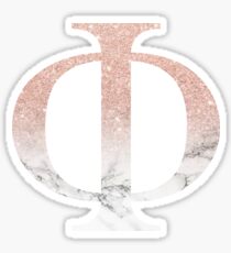 Rose Gold Glitter and Marble Phi Sticker