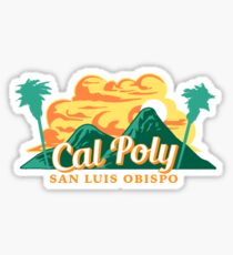 Cal Poly - Sunset Over the Two Peaks Sticker
