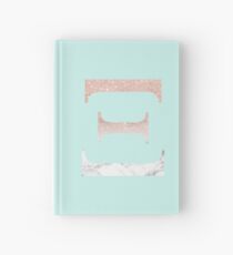 Rose Gold Glitter and Marble Xi Hardcover Journal