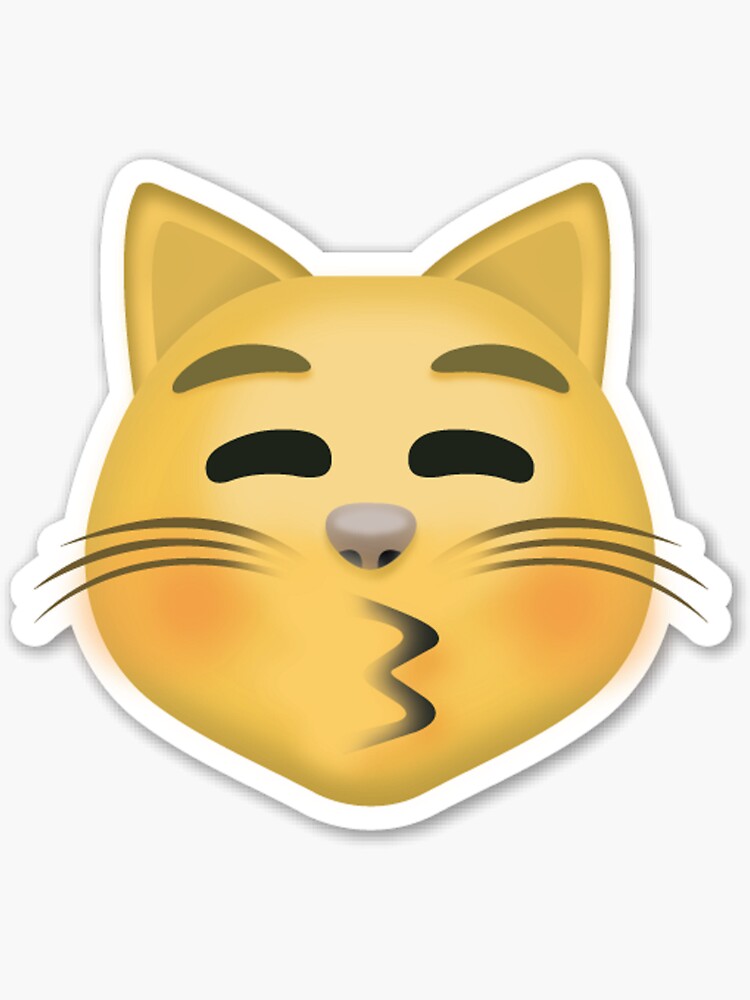 "Emoji Cat Smile Laugh Kiss Dog Emoticon" Sticker by stevesemojis