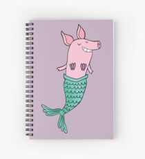 Mermaid Pig - Purple Spiral Notebook