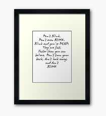 Don't Blink Framed Print