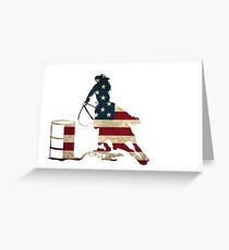 USA Barrel Racing Greeting Card