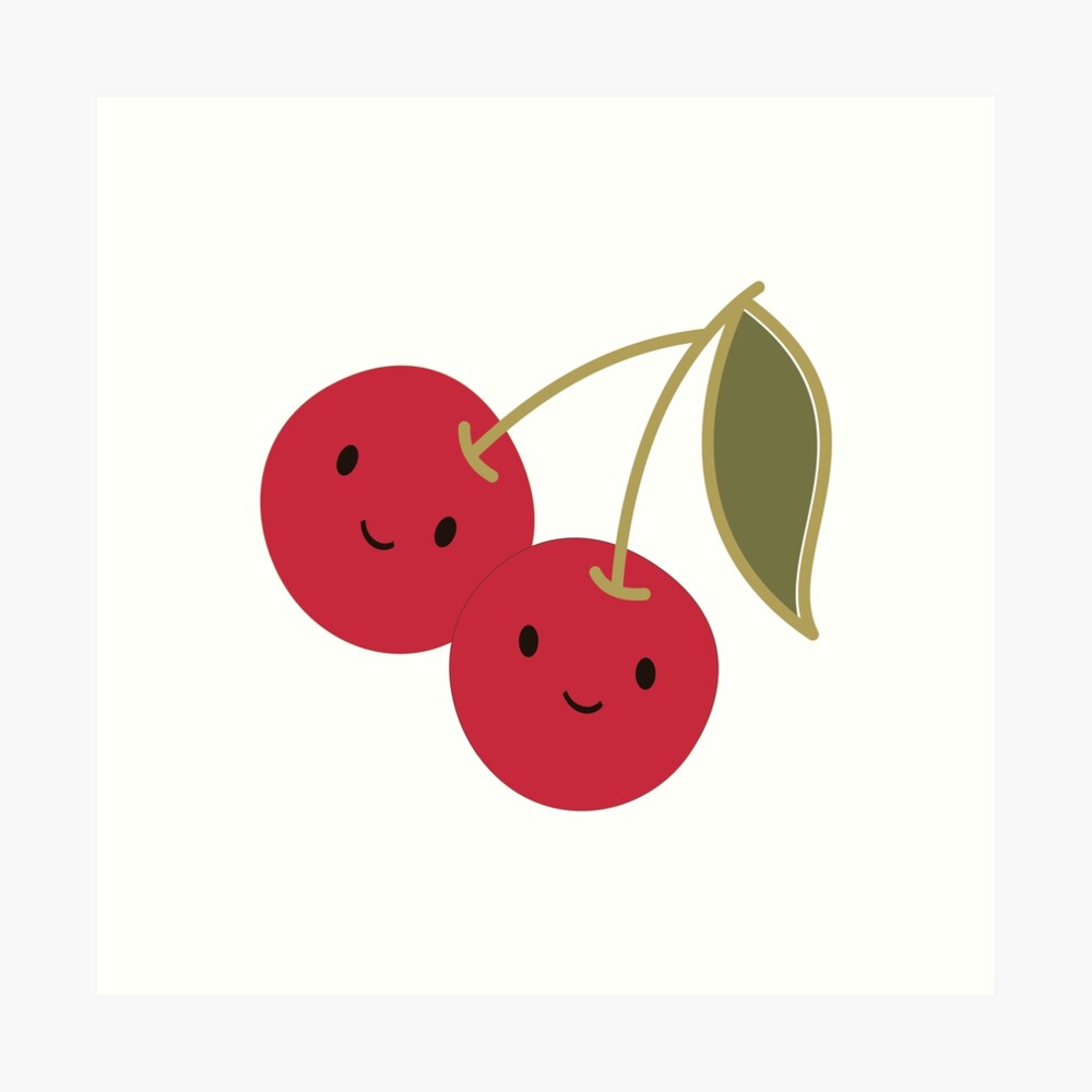 "Cute Kawaii Cherries" Art Print by Eggtooth Redbubble