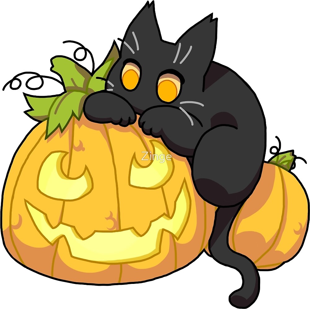 "Pumpkin & Cat" by Zinge Redbubble