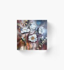 White Poppies (Finding Beauty in Chaos Series) Acrylic Block