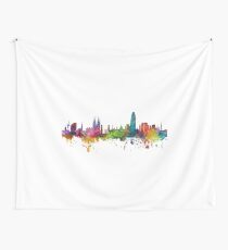 Barcelona Spain Skyline Wall Tapestry