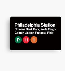Philadelphia Pro Sports Venue Subway Sign Canvas Print