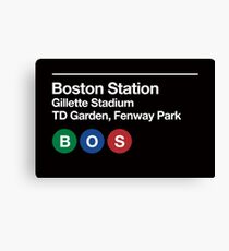 Boston Pro Sports Venue Subway Sign Canvas Print