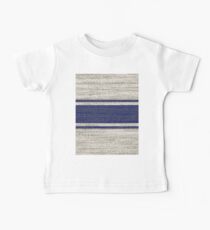 bauernhaus schicke blaue jacquardstreifen leinen französisch land Baby T-Shirt