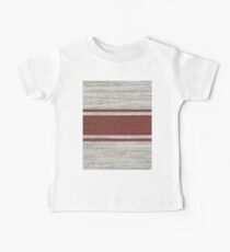 Bauernhaus Chic Burgund Jacquard Streifen Leinen Französisch Land Baby T-Shirt