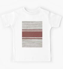 Bauernhaus Chic Burgund Jacquard Streifen Leinen Französisch Land Kinder T-Shirt