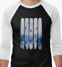 Eagles, Mountains, Grunge Landscape Men's Baseball ¾ T-Shirt