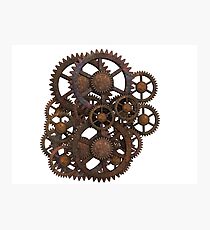 Rusty Steampunk Metal Gears Photographic Print