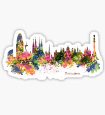 Barcelona Watercolor Skyline Sticker