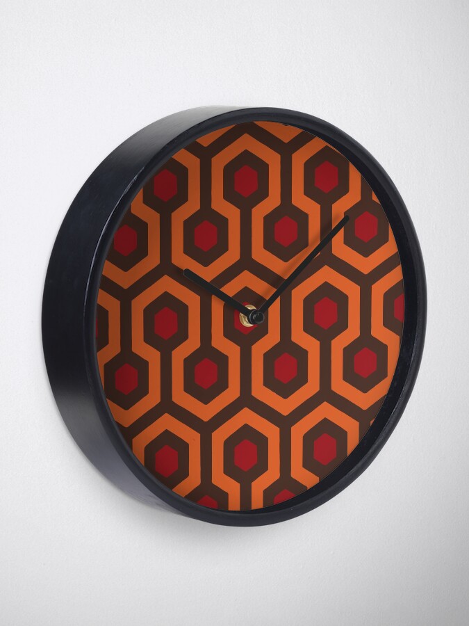 Alternate view of REDRUM Overlook Hotel Carpet Stephen King's The Shining Clock