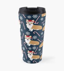 Corgi welsh corgi christmas santa hat dog dogs dog breed dog pattern pet friendly Travel Mug