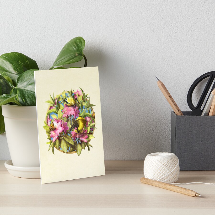 Flowers and Birds 1 Art Board Print