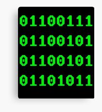 Geek in Binary Code - Retro Funny Coding Programmer clothing Canvas Print