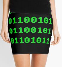 Geek in Binary Code - Retro Funny Coding Programmer clothing Mini Skirt