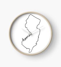 New Jersey Home State Outline Clock