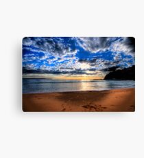 Footprints in The Sand - Sydney Beaches - Palm Beach, - The HDR Series - Sydney,Australia Canvas Print