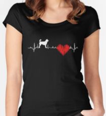 Special Kai Ken Heartbeat Dog T-shirt Women's Fitted Scoop T-Shirt