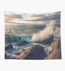 Rocky Shore Waves Wall Tapestry