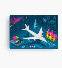 Isometric Airplane Infographic Airport Canvas Print