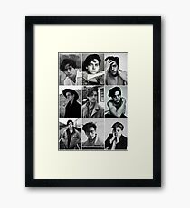 cole sprouse black and white aesthetic collage Framed Print