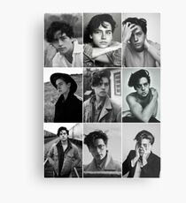 cole sprouse black and white aesthetic collage Metal Print